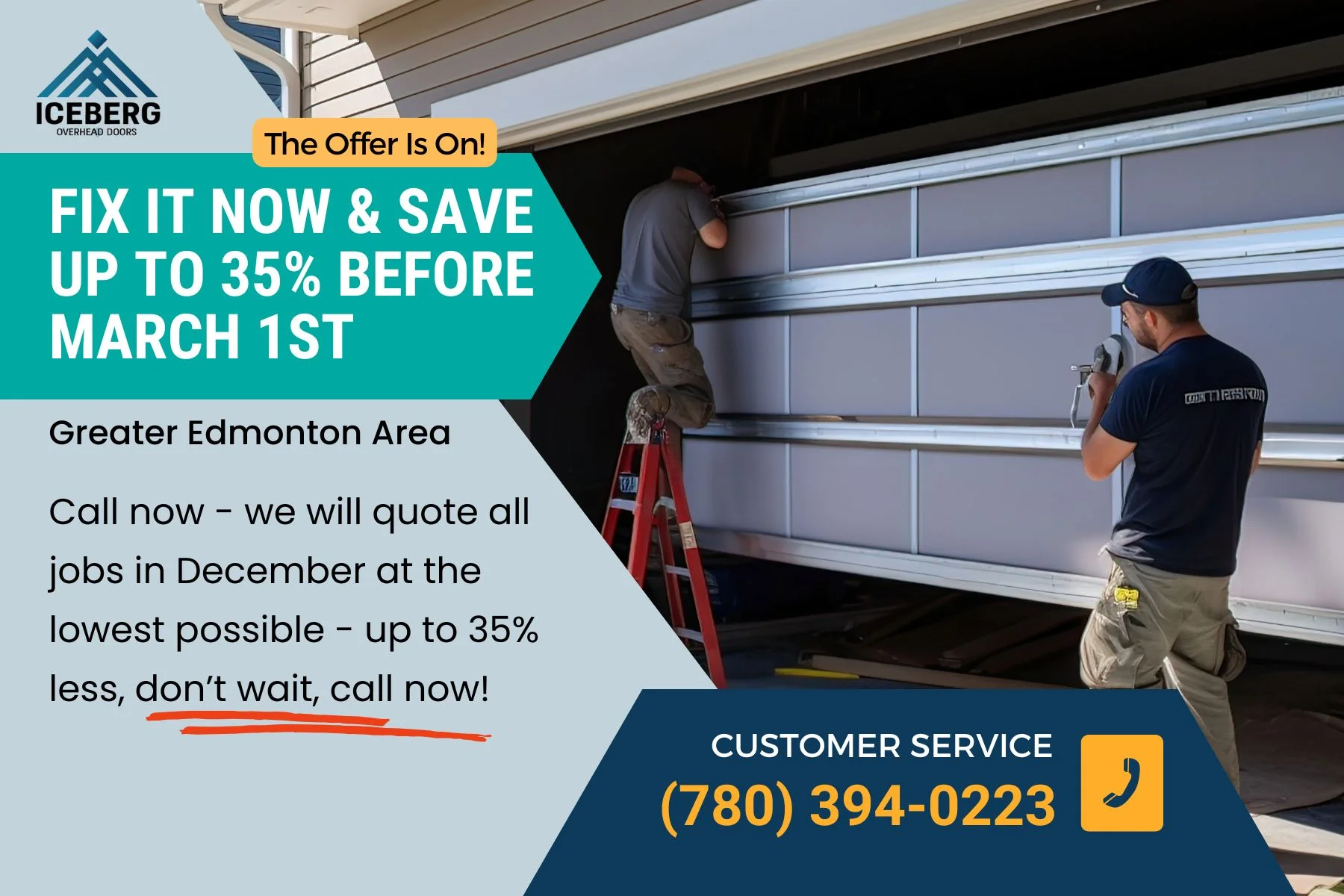 save up to 35% of garage door services